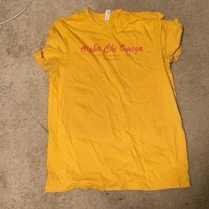 Yellow university of arkansas AXO shirt
